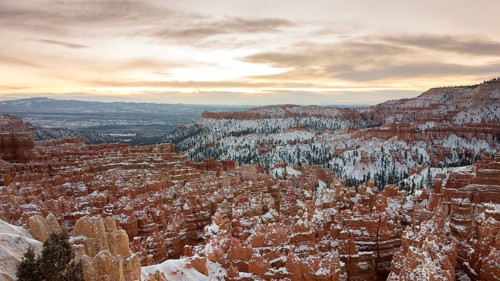 Rock formation amphitheater at sunrise