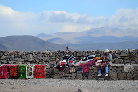Souvenir seller at Colca Canyon