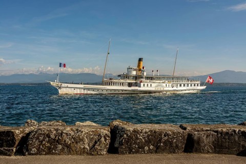Paddle steamer Savoie on Lake Geneva