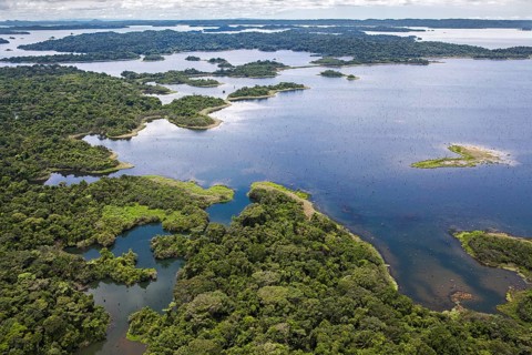 Gatun lake aerial view