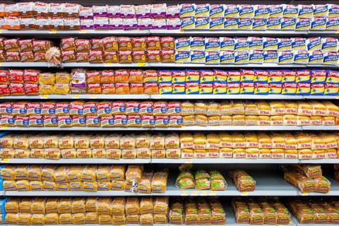 Full shelves at Walmart