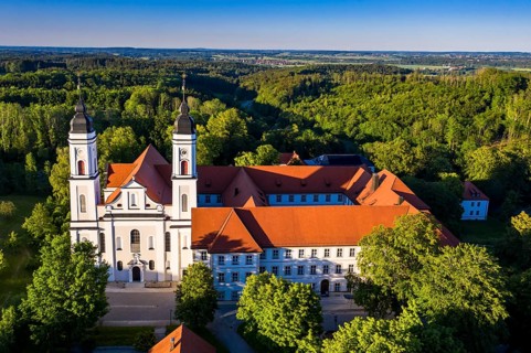 Aerial view in the evening