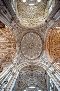Vaulted ceiling decorated with stucco and gold