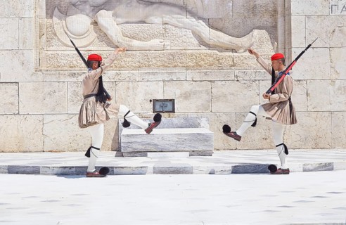Evzone soldiers changing guard