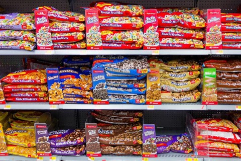 Full shelves at Walmart