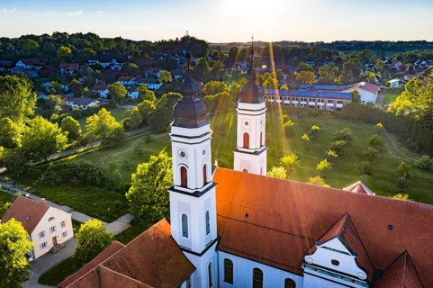 Aerial view in the evening