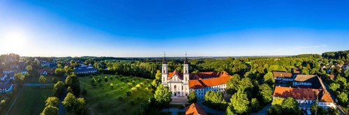 Aerial view in the evening