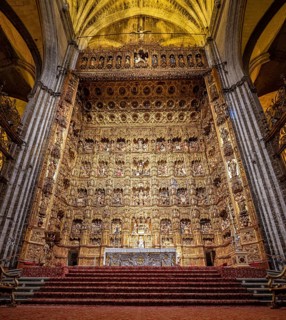 Golden main altar with biblical figures