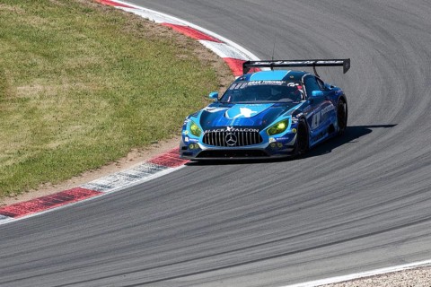 Mercedes-AMG GT3 drives on race track