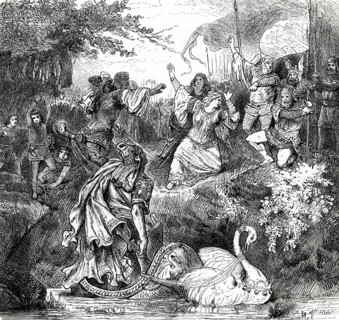 Lohengrin's arrival in Brabant