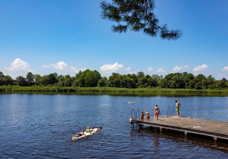 Bathing beach at the Abtsdorfer See