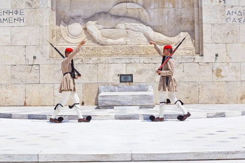 Evzone soldiers changing guard