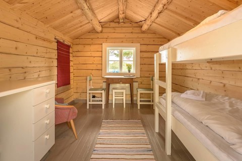Interior view Norwegian log cabin