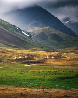 Exploring remote Altai mountains. Oigor river and Altai 5 bogd mountains region. Bayan-Ulgii province