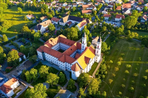 Aerial view in the evening