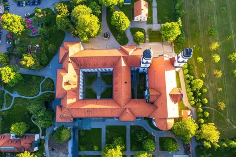 Aerial view in the evening