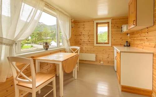 Interior view Norwegian log cabin