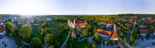 Aerial view in the evening