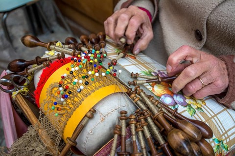 Old woman lace-making French lace