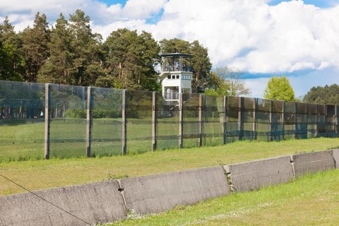 Preserved original GDR border fence from the 1970s