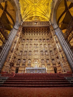Golden main altar with biblical figures