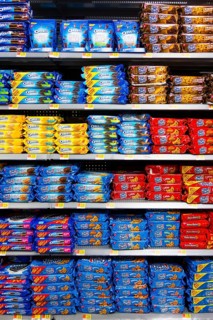 Full shelves at Walmart