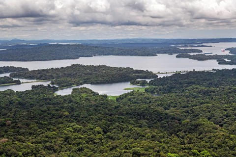 Gatun lake aerial view