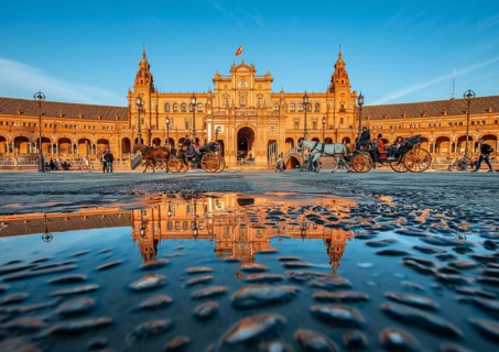 Main building reflected in watercolours