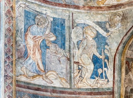 Abraham sacrifices Isaac