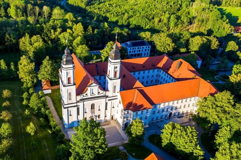 Aerial view in the evening