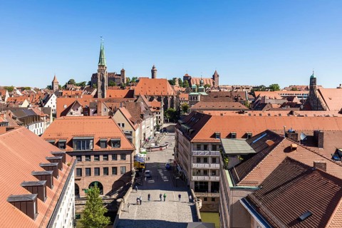 City view with Sebaldus Church and Imperial Castle