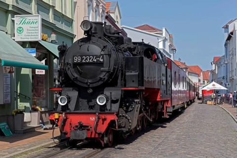 Historic steam train Molli runs through Bad Doberan