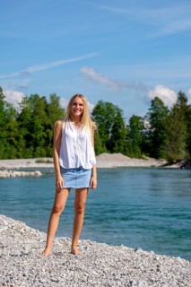 Portrait young blonde woman