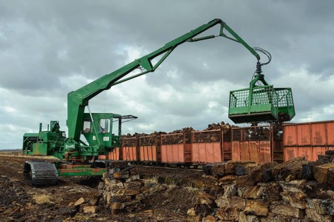 Piled up peat sods in the bog