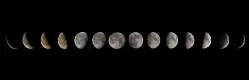 Compilation of the waxing and waning moon in August 2020