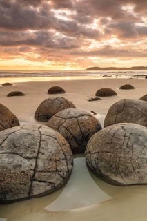 Moeraki Boulders at sunrise
