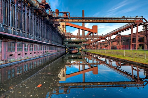 Exterior view with water reflection