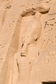 Colossal statue at Hathor temple of queen Nefertari