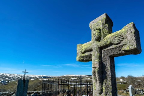 Cemetery stone cross
