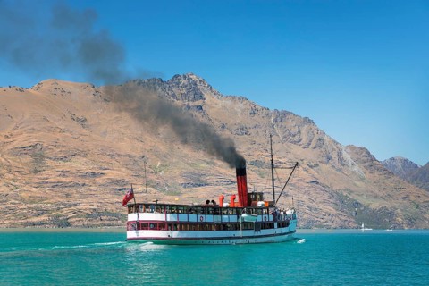 Historic steamer Earnslaw on Lake Wakatipu