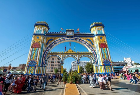 Visitors at the entrance gate