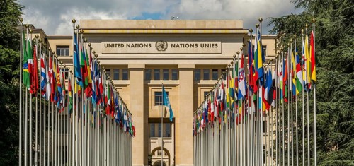 Flags at the United Nations Office at Geneva