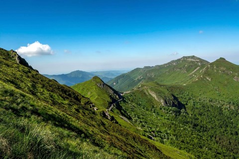 View from the summit of Puy Mary on Cantal mounts