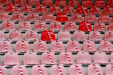 Red seats in Franz Kremer Stadium