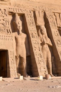 Colossal statues at Hathor temple of queen Nefertari