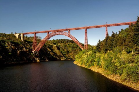 Garabit Viaduct built by Gustav Eiffel over the Truyere river