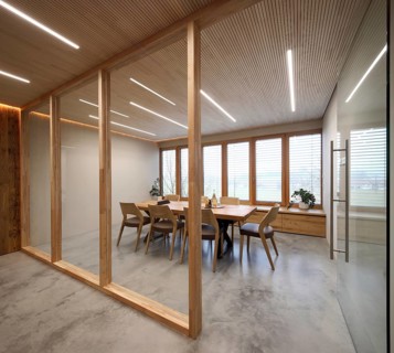Modern interior design with wood