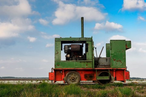 Bog railway in the moor