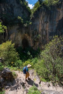 Hikers on trail in the gorge