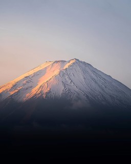 Mount Fuji close-up to sunrise